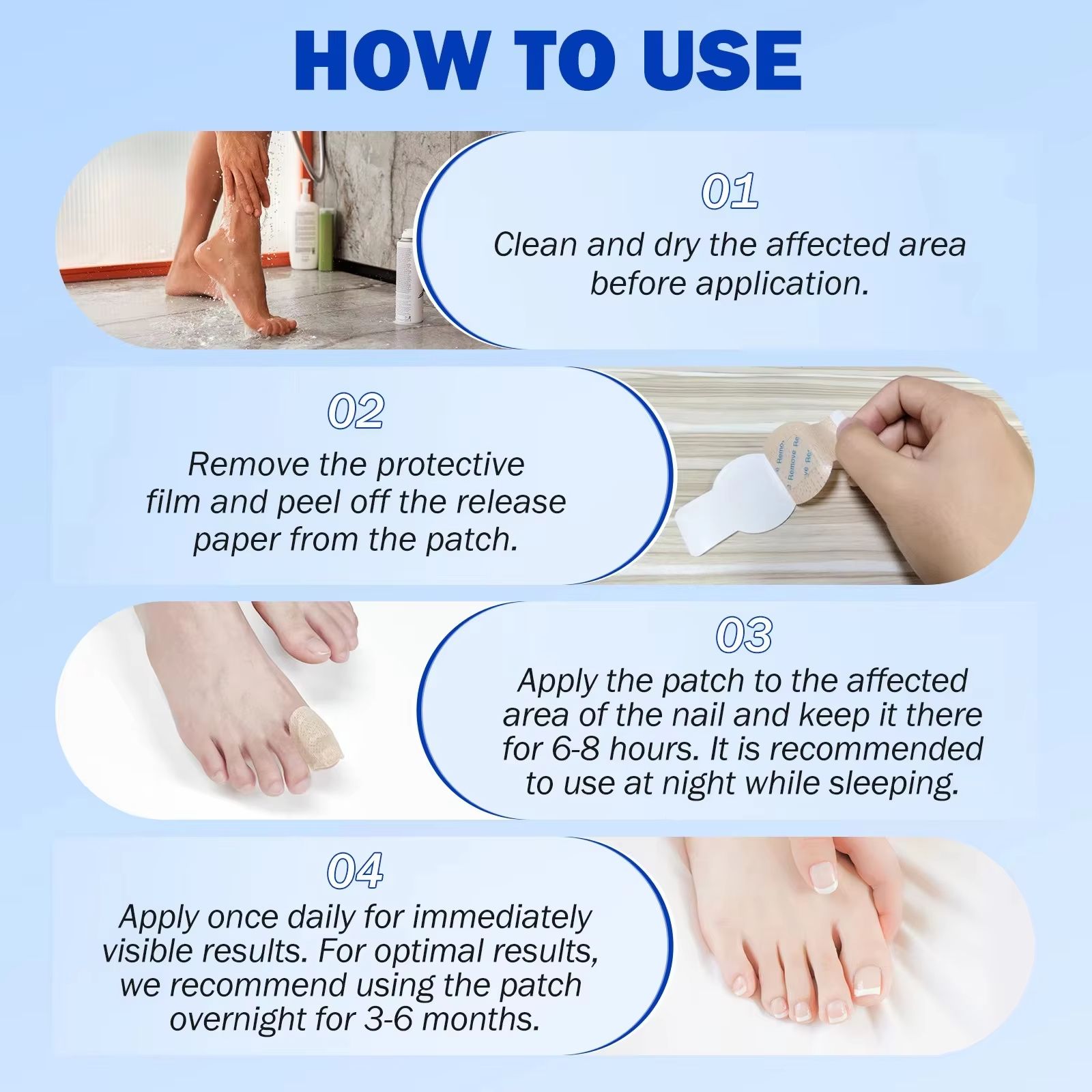 21 Patches Fungal Nail Treatment | Toenail Fungus Repair | Nail Discoloration & Brittle Nails | Overnight Hydrogel Care | Hypoallergenic | Easy to Apply | Ship to Kenya