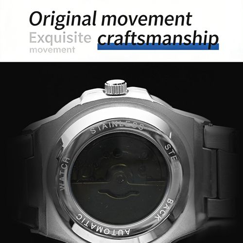 Men's Skeleton Automatic Watch: Stainless Steel Band, Sapphire Crystal Mirror, Luminous, 30M Waterproof – Ideal for Business, Casual & Daily Use for Modern Men (Blue/Black/Gold/Black-Gold)