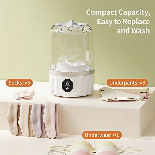 Portable Washing Machine, Underwear Washer, Small Washing Machines, Mini Washing Rechargeable Cordless Washing-Machine, Laundry Cup for Bra, Underwear, Socks (1 L capacity)