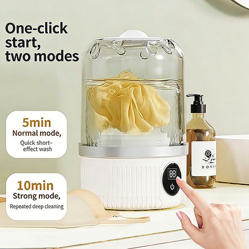 Portable Washing Machine, Underwear Washer, Small Washing Machines, Mini Washing Rechargeable Cordless Washing-Machine, Laundry Cup for Bra, Underwear, Socks (1 L capacity)