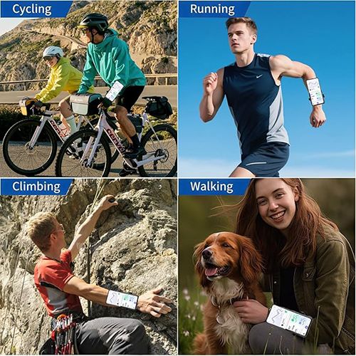 Wristband Phone Holder, No Screen Blocking, 360° Rotating Wrist Phone Mount,  Quick Release, for Android, iPhone , Fits 4–7.0" Phones