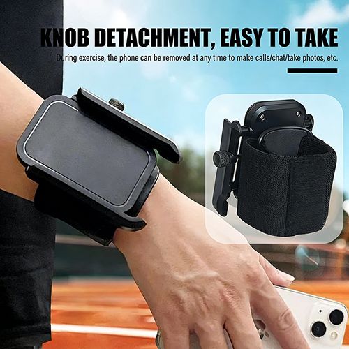 Wristband Phone Holder, No Screen Blocking, 360° Rotating Wrist Phone Mount,  Quick Release, for Android, iPhone , Fits 4–7.0" Phones
