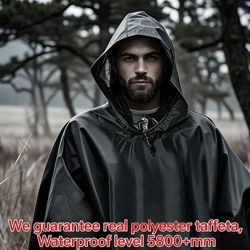 Rain Poncho for Adults Lightweight Waterproof Rain Coat for Men Reusable Rain Jacket for Emergency Outdoor（One Size）