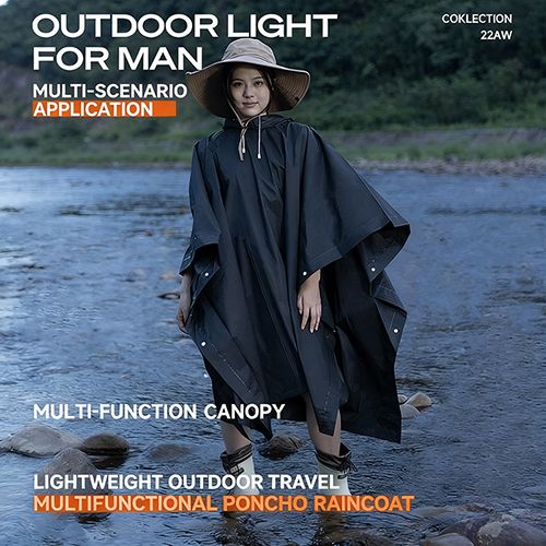 Rain Poncho for Adults Lightweight Waterproof Rain Coat for Men Reusable Rain Jacket for Emergency Outdoor（One Size）