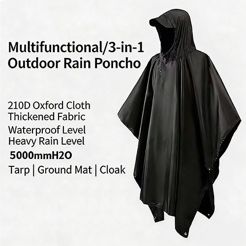 Rain Poncho for Adults Lightweight Waterproof Rain Coat for Men Reusable Rain Jacket for Emergency Outdoor（One Size）