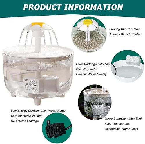 Dog/Cat Flower Circulation Water Dispenser Automatic Filter Live Water Flow Water Feeder Plug-in Drinking Water pet Supplies