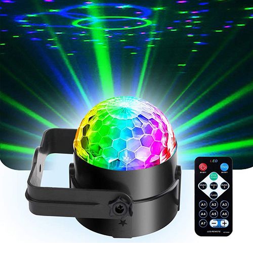 Party Lights,Disco Light Disco Ball Dj Rave Lights Strobe Lights Sound Activated Stage Lights Projected Effect Dancing Light Remote Control for Birthday Xmas Wedding Bar Glow Party Christmas