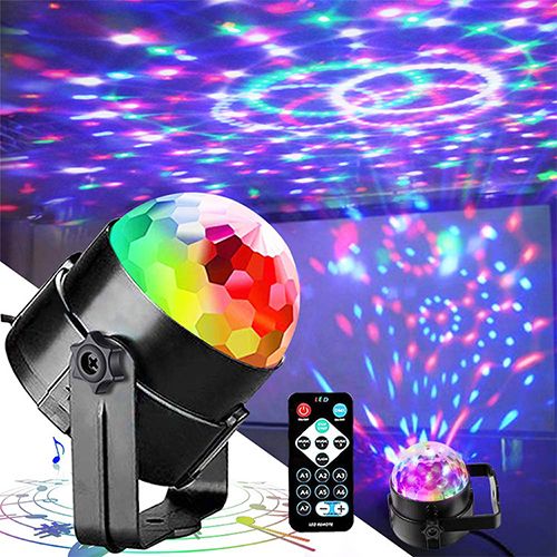 Party Lights,Disco Light Disco Ball Dj Rave Lights Strobe Lights Sound Activated Stage Lights Projected Effect Dancing Light Remote Control for Birthday Xmas Wedding Bar Glow Party Christmas