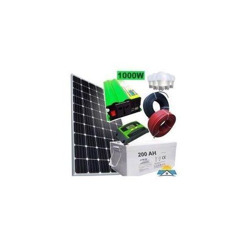 Sunnypex 400 Watts Solar Panel Special All Weather Fullkit + 200AH Battery + 1000Watts Solar Inverter + 30 Ah Charge Controller+5 bulbs + dropping cable