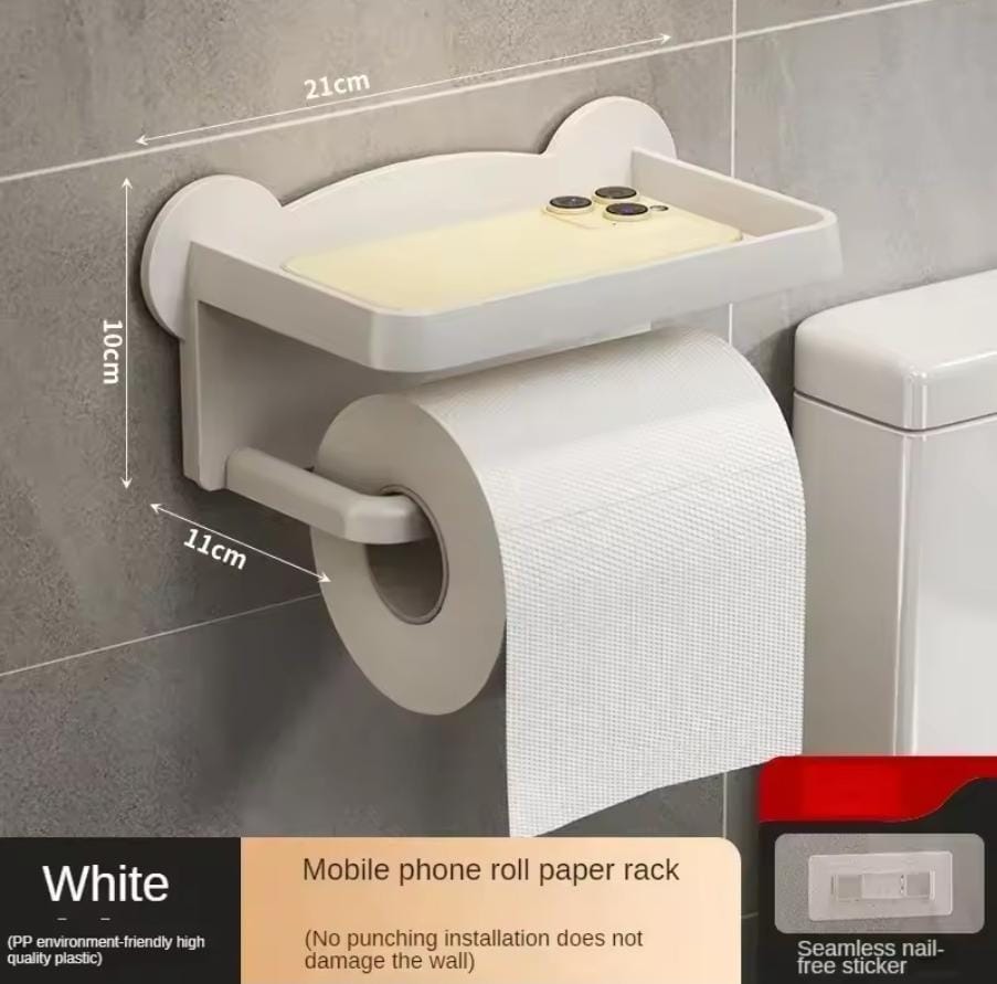 🚽 Punch-Free Toilet Tissue Holder — Wall Mounted Bathroom Paper Holder