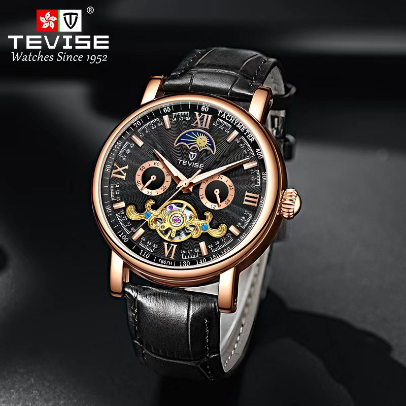 Mega Offer! TEVISE Mechanical Men's Watch — Automatic Movement & Water Resistant