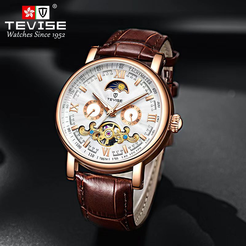 Mega Offer! TEVISE Mechanical Men's Watch — Automatic Movement & Water Resistant