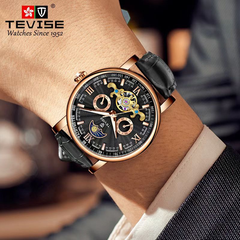 Mega Offer! TEVISE Mechanical Men's Watch — Automatic Movement & Water Resistant