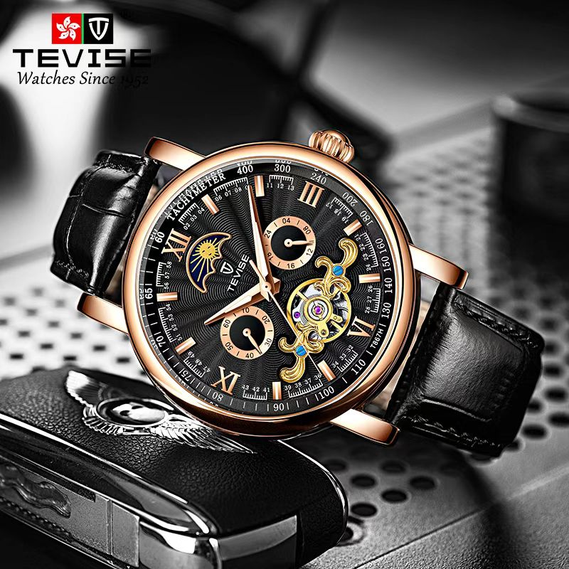 Mega Offer! TEVISE Mechanical Men's Watch — Automatic Movement & Water Resistant
