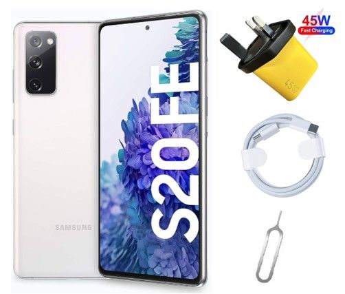 REFURBISHED Samsung Galaxy S20FE 128GB +6GB, 6.5" , DUAL SIM, AMOLED SCREEN UNLOCKED, LIKE NEW, GRADE A + FREE 45WTTS FAST CHARGER  PLUG, FAST CHANGING DATA CABLE, AND SIM TRAY PIN