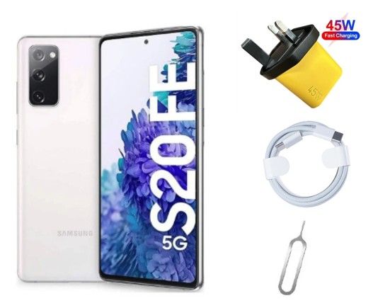 REFURBISHED Samsung Galaxy S20FE 128GB +6GB, 6.5" , DUAL SIM, AMOLED SCREEN UNLOCKED, LIKE NEW, GRADE A + FREE 45WTTS FAST CHARGER  PLUG, FAST CHANGING DATA CABLE, AND SIM TRAY PIN