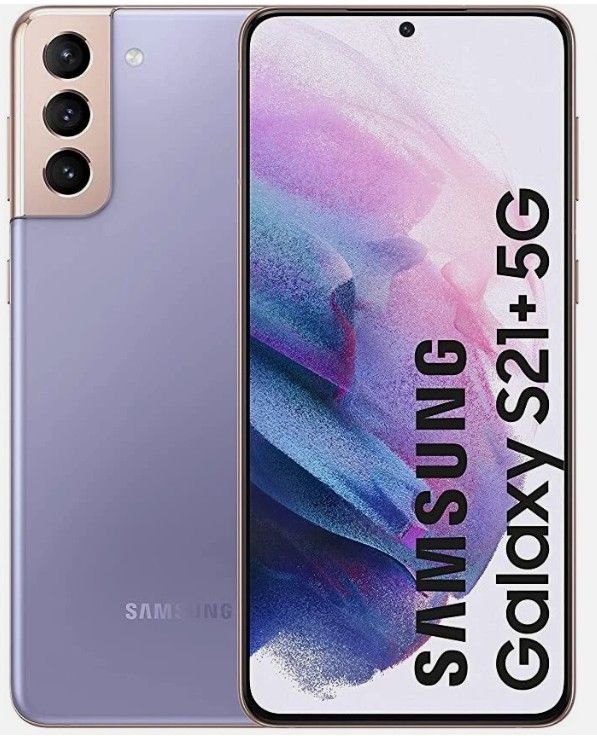 Refurbished Samsung Galaxy S21+, 256GB + 8GB, Dual Sim, Unlocked, Original Screen, 12MP Camera 4800mAh Battery, Free 45W Adapter, fast charging data cable, SIM ejector pin