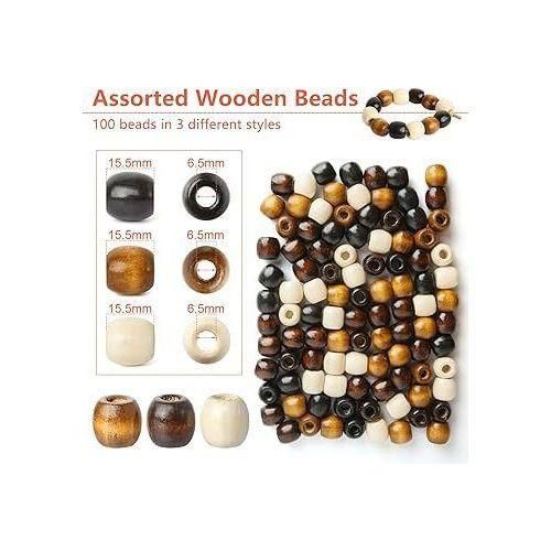 100 pcs wooden hair beads accessories