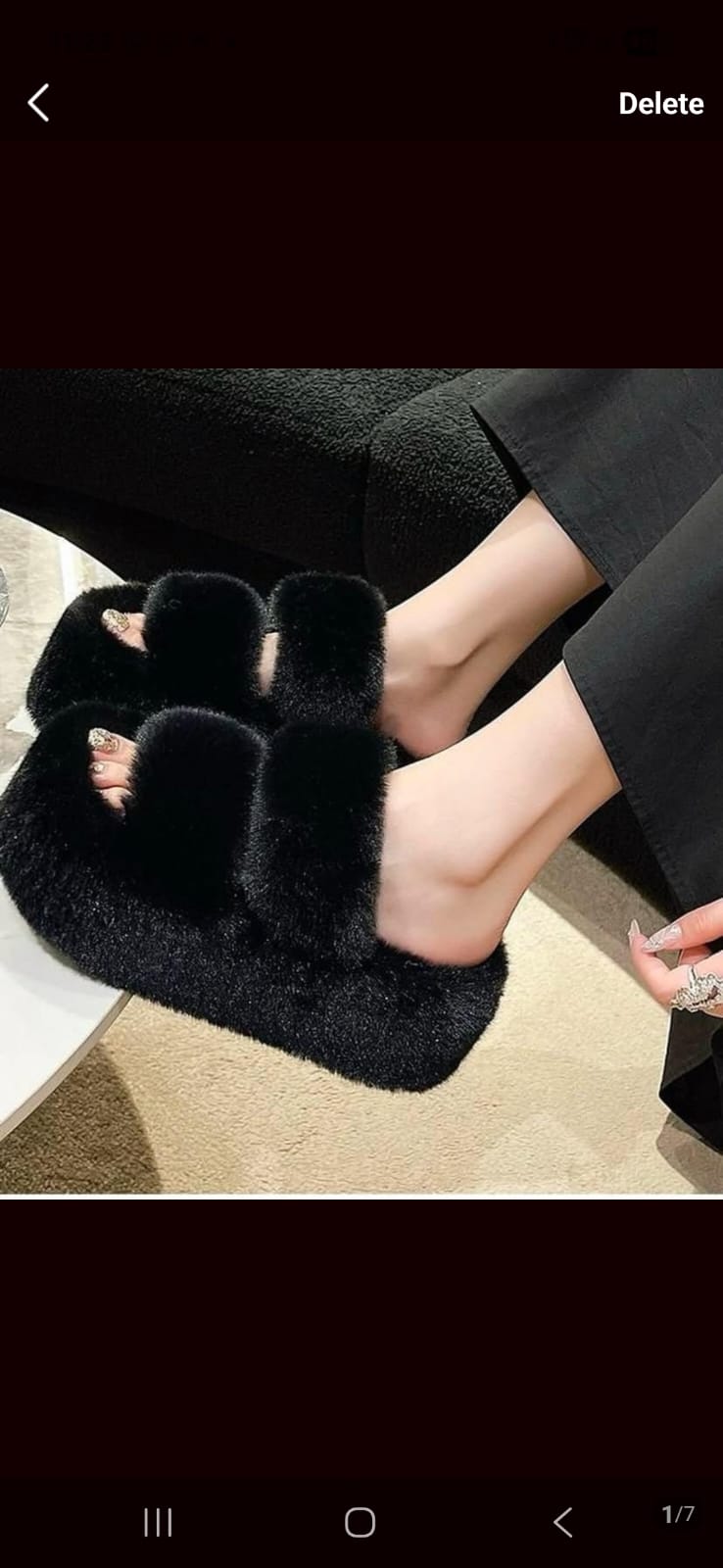 Premium Ladies Womens Fluffy Faux Fur Slippers Women Indoor Outdoor Fashion Metal Platform Slipper Open Toe Slides Sandals
