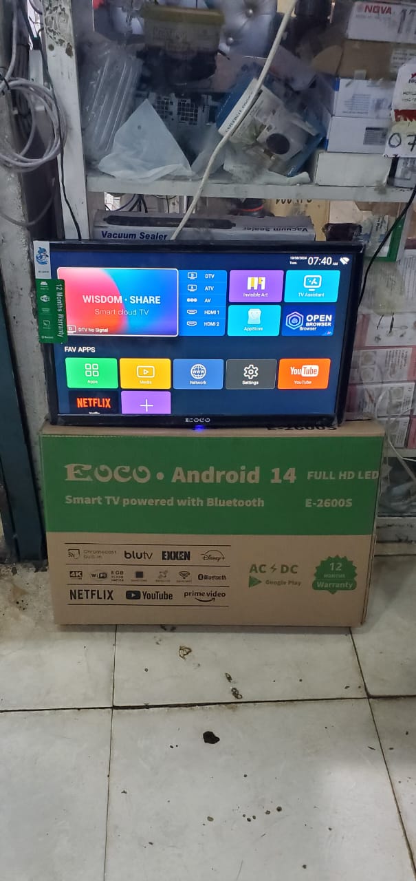 26 INCHES ECCO smart android digital tv with bluetooth