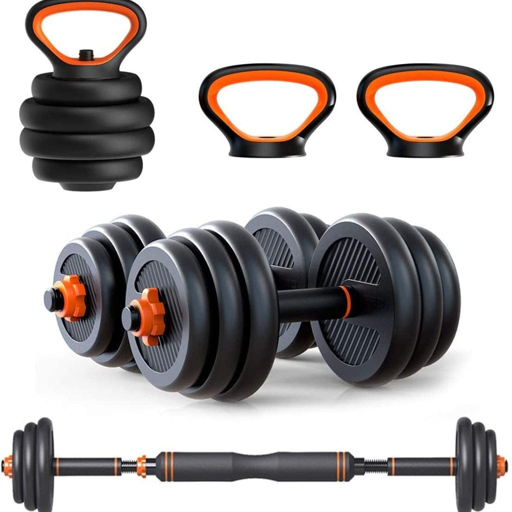 30kgs 6 In 1 Multifunctional Weight Dumbbell Set- Adjustable Dumbbells With Connector-Dumbbells, Barbell, Kettlebells, Push Up Stand, Weight Plate, Fitness Exercises And Strength Training