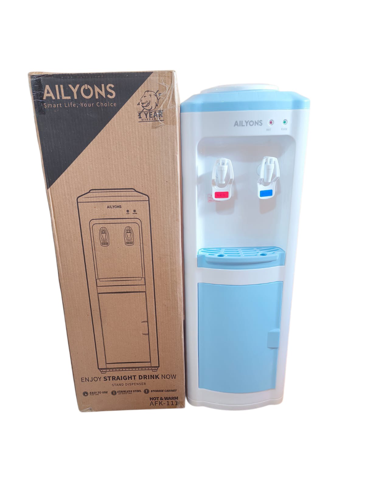 Ailyons Strong Free Standing Hot and Normal Water Dispenser -White and Blue