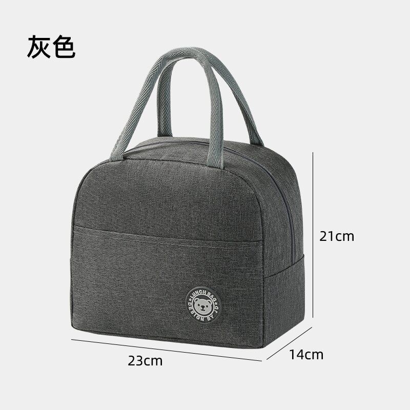 Insulated Thermal Food Bag Black Small Cool Bag Bento Lunchbox Thermos Lunch Bags Keep Food Cooler or Warmer for Men Women Adults School Work