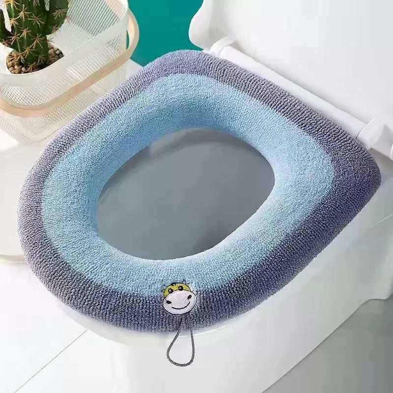 Bathroom Toilet Seat Cover Universal Plush Toilet Cushion Household Warm Soft Thicken Toilet Seat Cover Warmer Closestool Mat