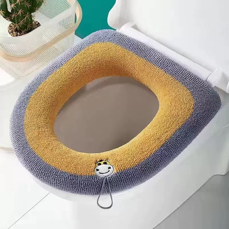 Bathroom Toilet Seat Cover Universal Plush Toilet Cushion Household Warm Soft Thicken Toilet Seat Cover Warmer Closestool Mat