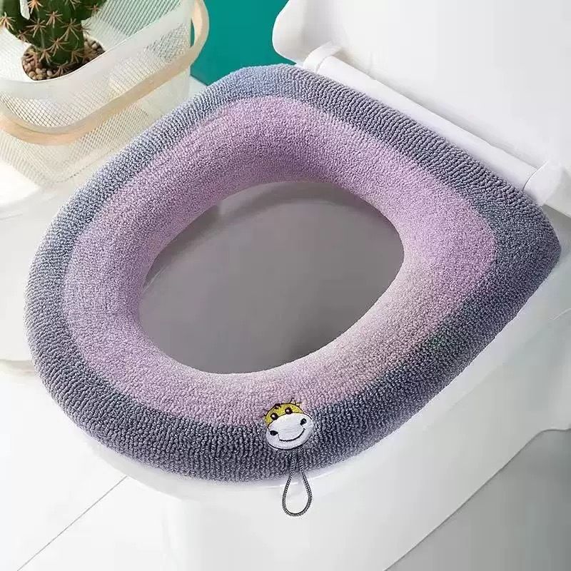 Bathroom Toilet Seat Cover Universal Plush Toilet Cushion Household Warm Soft Thicken Toilet Seat Cover Warmer Closestool Mat