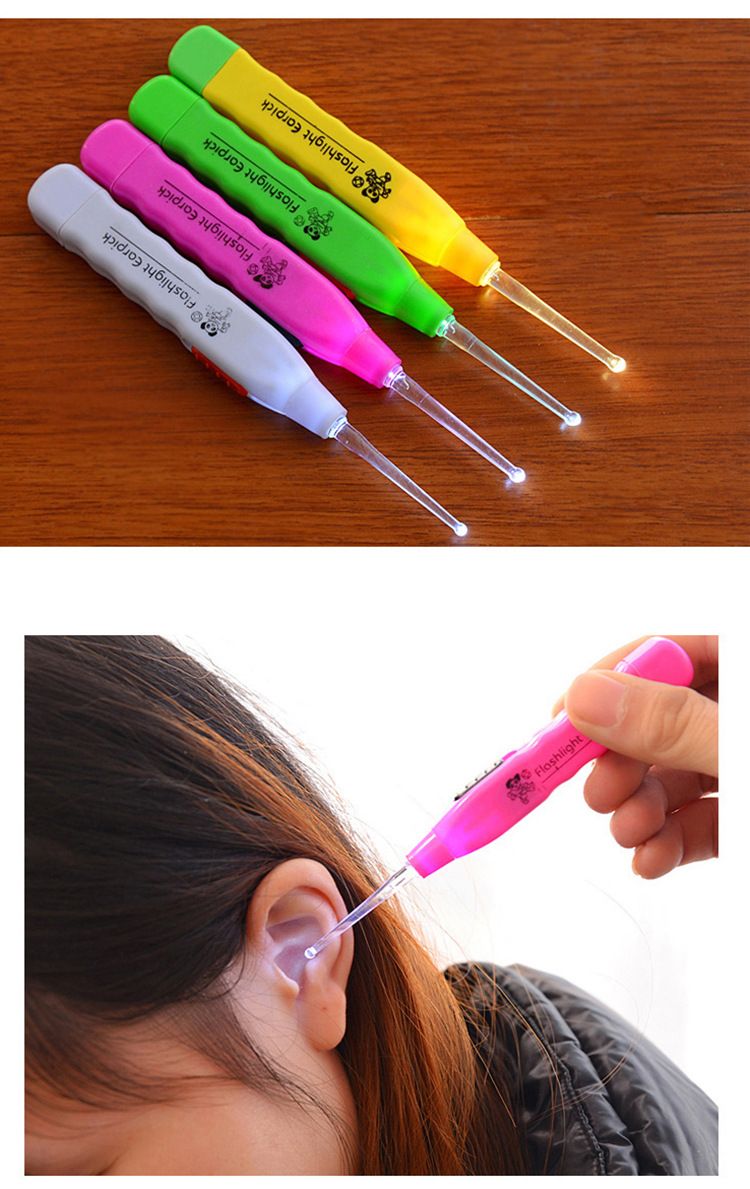 Flashlight LED Earpick Dig Earwax Cleaner Earwax Remover Luminous Earpick Ear Cleaning Tools For Baby Adults Safety Ear Care