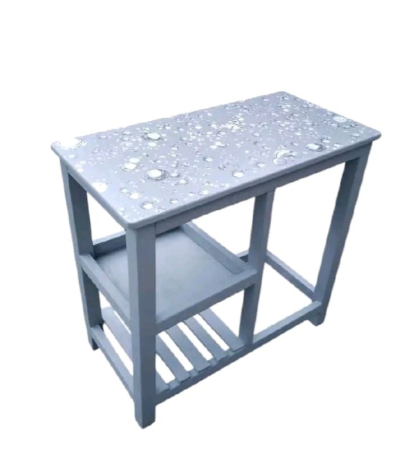 Modern strong and classic kitchen table,Wooden strong Kitchen table with racks. suitable for 6KG cooking Meko.as picture