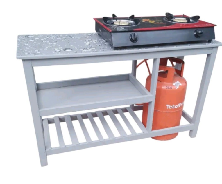 LargeModern strong and classic kitchen table,Wooden strong Kitchen table with racks. suitable for 6KG cooking Meko.as picture