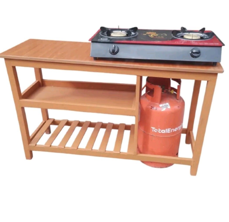 LargeModern strong and classic kitchen table,Wooden strong Kitchen table with racks. suitable for 6KG cooking Meko.as picture