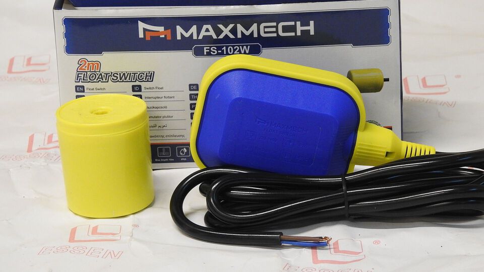 Float Switch Water Level Controller for Water Tank / Pump MAXMECH FS-102W 2M