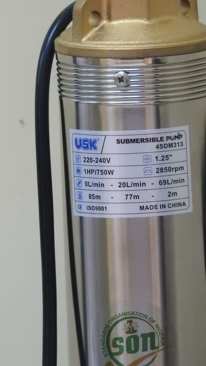 USK Unitech 1 hp Deep Well Electric Submersible WaterPUMP1HP 70M Deep Head