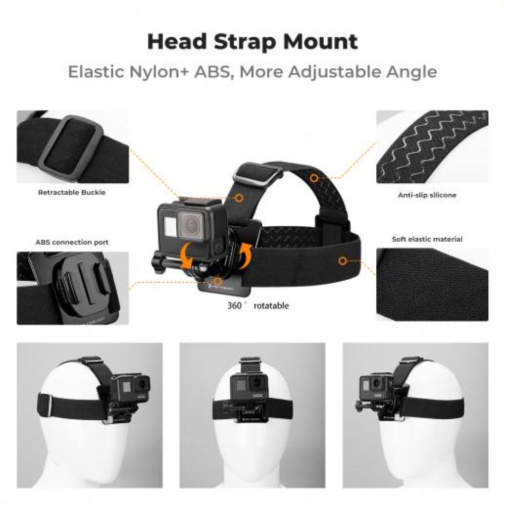 6 in 1 Go Pro Chest Mount / head mount Action Camera POV Vlogging Body Belt Bracket Harness Mobile Strap