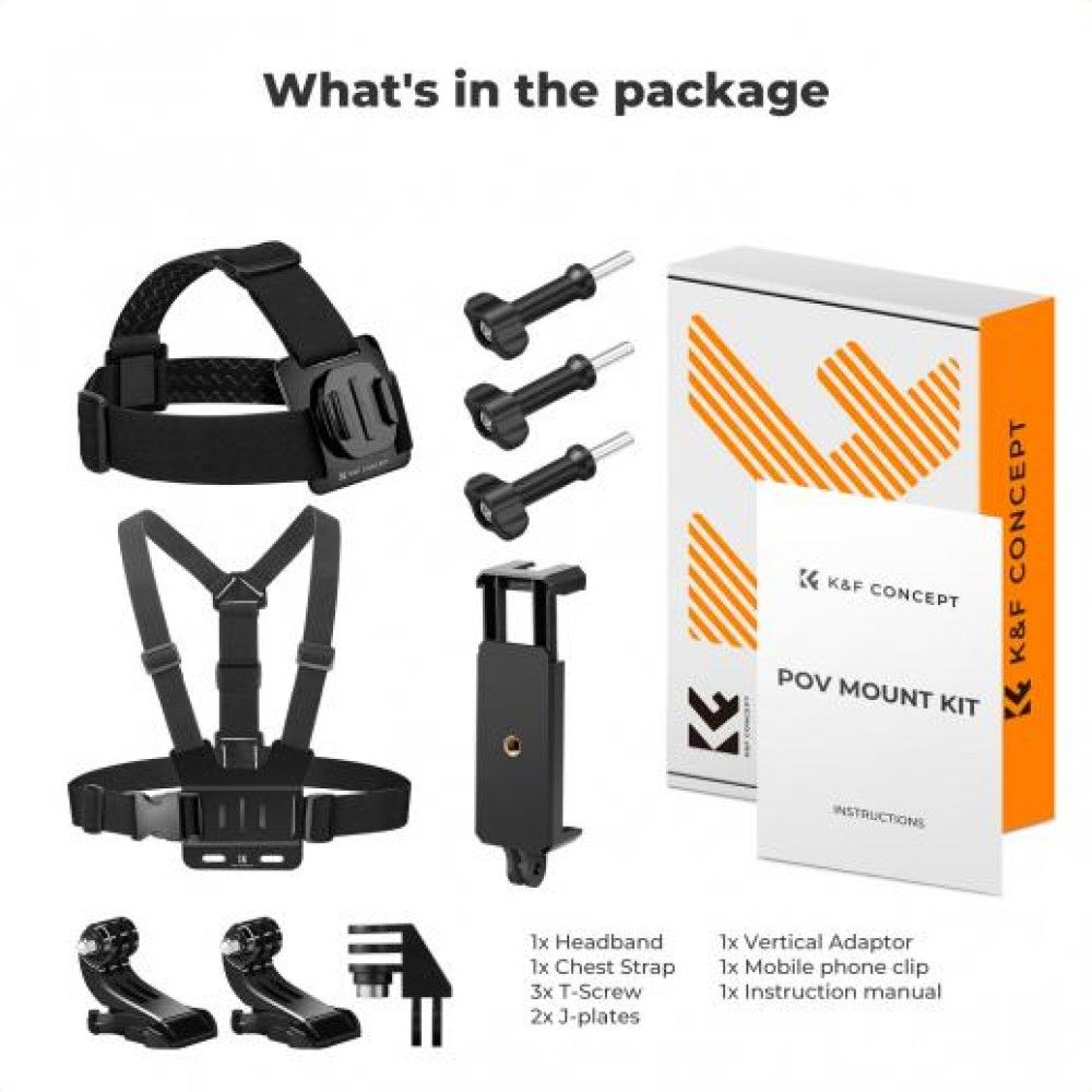 6 in 1 Go Pro Chest Mount / head mount Action Camera POV Vlogging Body Belt Bracket Harness Mobile Strap