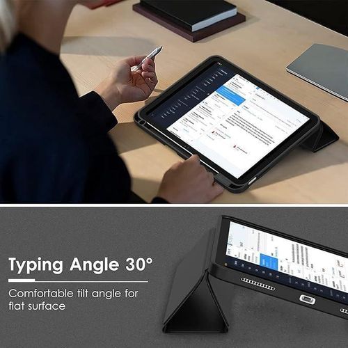 IPad 10th Gen tablet cover 10.9 inch 2022 KAKU Smart Magnetic Protective Case with Pen Slot, Tri-Fold Stand and Full Body Protection Design