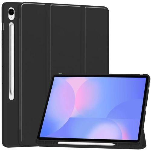 Smart Folio Leather Case with Pen Slot for Galaxy Tab S10 FE Plus – Magnetic Auto Wake Sleep Stand Cover