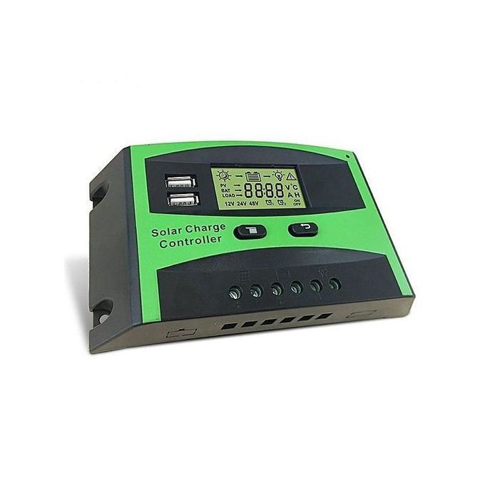 Solar Max 10A Digital Solar Charge Controller 12V/24V – LCD Display | Intelligent PWM Regulator | Overcharge & Short Circuit Protection | Solar Panel Battery Manager