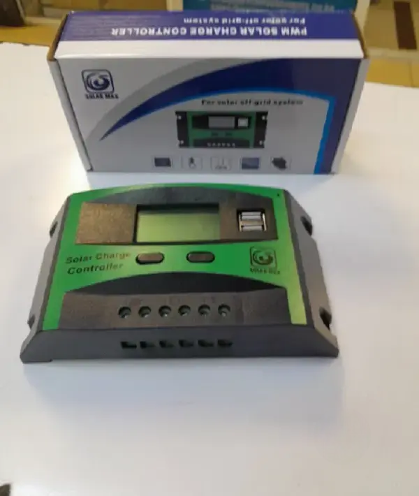 Solar Max 10A Digital Solar Charge Controller 12V/24V – LCD Display | Intelligent PWM Regulator | Overcharge & Short Circuit Protection | Solar Panel Battery Manager