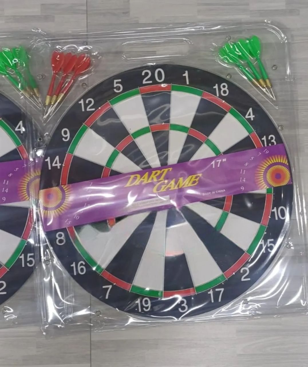 17 Inch Professional Bristle Dartboard Set – Wall Mount Target Board with 6 Steel Tip Darts | Indoor & Outdoor Home, Office & Bar Game