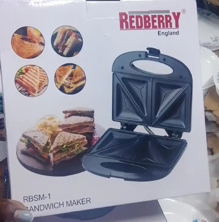 Redberry Sandwich Maker & Grill RBSM 1 [ 2 SLICE ] – Fast Heating Non‑Stick Home Sandwich Toaster | Compact Electric Breakfast & Snack Maker