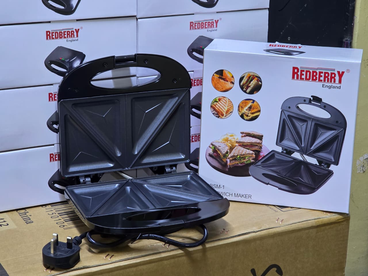 Redberry Sandwich Maker & Grill RBSM 1 [ 2 SLICE ] – Fast Heating Non‑Stick Home Sandwich Toaster | Compact Electric Breakfast & Snack Maker