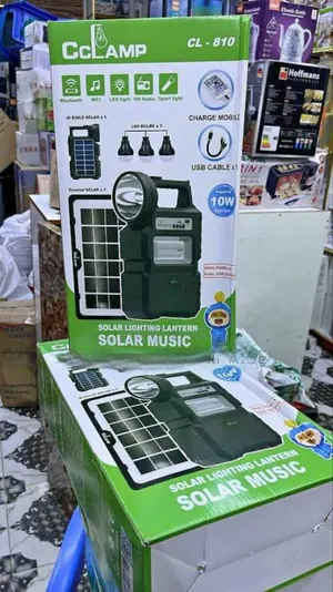 CC Lamp CL810 Solar Lighting System – Dual Solar Panel Kit with Bluetooth, MP3 Player, FM Radio, LED Main Lamp, 3 Bulbs & Sport Search Light