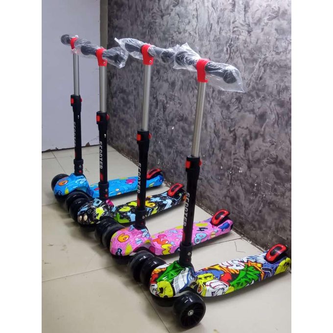 Kids 3-Wheel Scooter for Ages 2–10 Years – Adjustable Height Kick Scooter with LED Wheels | Outdoor Ride-On Toy for Boys & Girls