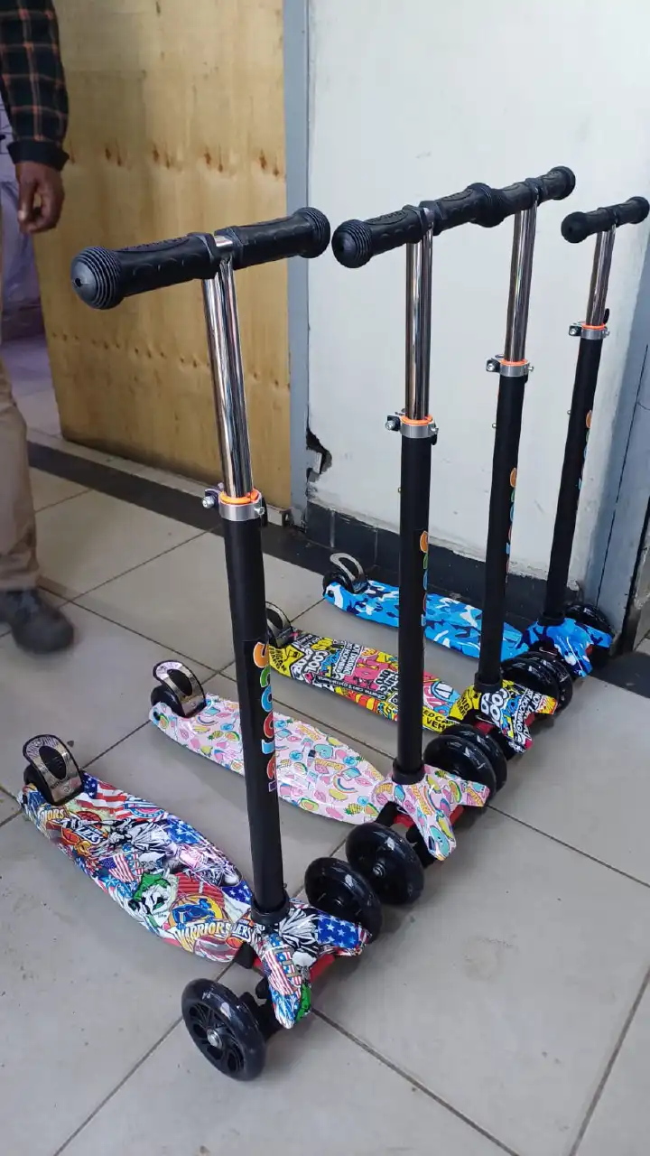 Kids 3-Wheel Scooter for Ages 2–10 Years – Adjustable Height Kick Scooter with LED Wheels | Outdoor Ride-On Toy for Boys & Girls