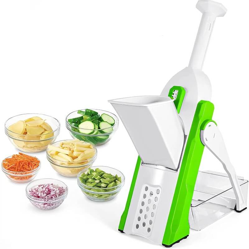 Manual Vegetable Mandoline Slicer – Multi-Function Adjustable Vegetable Cutter & Fruit Slicer with Stainless Steel Blades for Kitchen