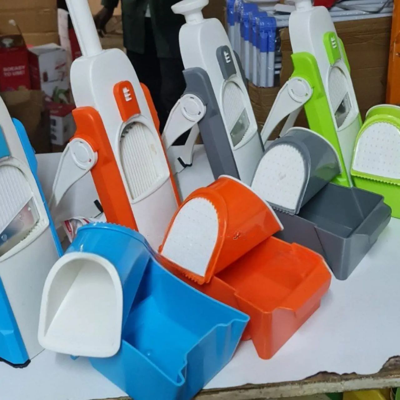 Manual Vegetable Mandoline Slicer – Multi-Function Adjustable Vegetable Cutter & Fruit Slicer with Stainless Steel Blades for Kitchen